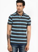 Peter England Dark Grey Solid Polo T-Shirts