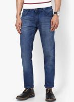 Peter England Light Blue Low Rise Slim Fit Jeans