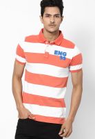 Peter England Red Half Sleeve Polo T-Shirt