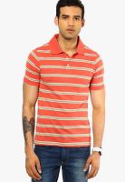Peter England Red Solid Polo T-Shirts