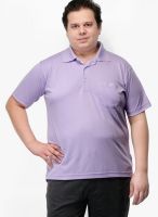 Pluss Purple Solid Polo TShirts