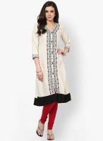 Prakhya Off White Printed Kurta