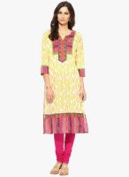 Prakhya Yellow Printed Kurta