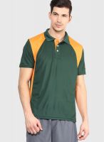 Puma Green Solid Polo T-Shirts