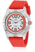 Q&Q Q790-324Y Red/White Analog Watch