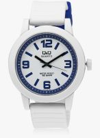 Q&Q Vp46j034y-Sor White/Blue Analog Watch