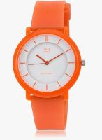 Q&Q Vq94j014y-Sor Orange/White Analog Watch