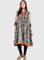 Rain & Rainbow Black Printed Anarkali