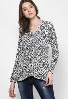 Raindrops Black And White Printed Modal Shirt