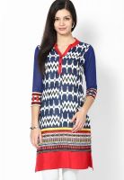 Raindrops Navy Blue Printed Kurtas