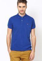Red Tape Blue Solid Polo T-Shirts