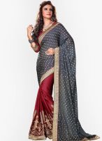 Roop Kashish Grey Embroidered Saree