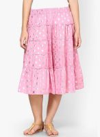 Sangria Pink Flared Skirt