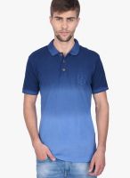 Slub Blue Solid Polo T-Shirts