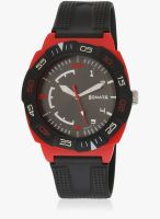 Sonata 77008Pp02J-Sdd157 Black/Red Analog Watch