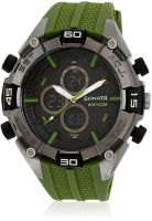 Sonata 77028Pp02J Green/Grey Analog & Digital Watch