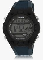 Sonata 77033Pp03 Blue/Grey Digital Watch