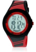 Sonata Ne7992Pp04J Red/Black Digital Watch