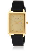 Sonata Nf7078Yl04 Black/Golden Analog Watch