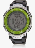 Sonata Nf77011Pp01J Black/Green Digital Watch