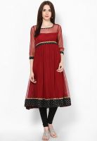 Svarikaa Maroon Solid Anarkali