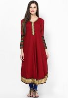 Svarikaa Maroon Solid Anarkali