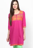 Svarikaa Pink Printed Kurtis