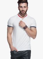 Tinted White Solid Henley T-Shirts