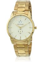 Titan NE1521YM02 Golden/Champagne Analog Watch