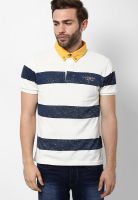 U.S. Polo Assn. Off White Striped Polo T-Shirts