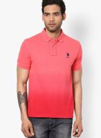 U.S. Polo Assn. Pink Solid Polo T-Shirts