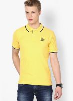 Umbro Yellow Solid Polo T-Shirts