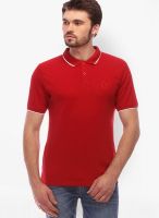 Urban Nomad Red Solid Polo T-Shirts