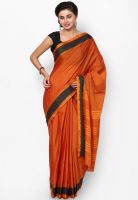 Urban Vastra Cotton Orange Saree