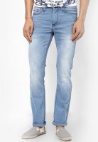 V Dot Light Blue Solid Slim Fit Jeans