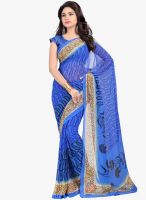 Vaamsi Blue Printed Saree