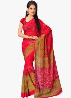 Vaamsi Red Printed Saree