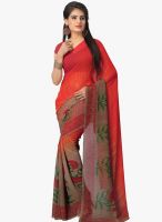 Vaamsi Red Printed Saree