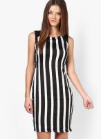Van Heusen Black Colored Printed Bodycon Dress