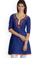 Vani Blue Embroidered Kurtis