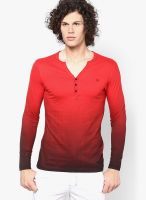 WYM Red Solid Henley T-Shirts
