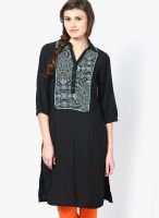 W Black Solid Kurtis