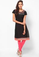 W Black Solid Kurtis