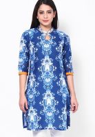 W Blue Printed Kurtis