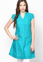 W Blue Solid Kurtis