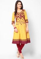 W Yellow Printed Kurtis