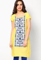 W Yellow Solid Kurtis