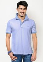 Yepme Light Blue Solid Polo T-Shirts