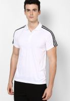 Adidas White Striped Polo T-Shirts