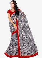 Aesha White Printed Saree